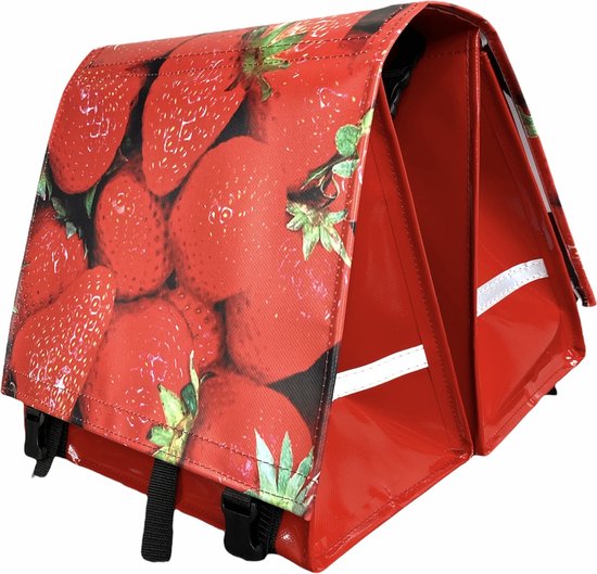 Du Baj large LUXE - Dubbele Fietstas - 45 l - Photo Strawberry van Du Baj
