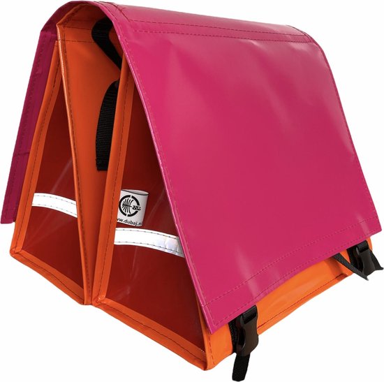Du Baj large LUXE - Dubbele Fietstas - 45 l - Pink Orange Red van Du Baj