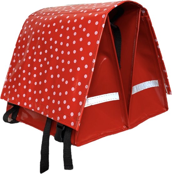 Du Baj large LUXE - Dubbele Fietstas - 45 l - Polka Red van Du Baj