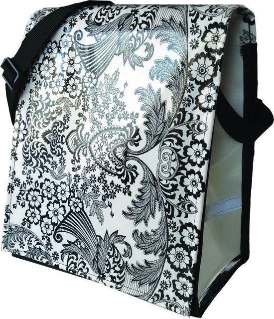 Du Baj messengerBIKEbag Barok White - Enkele Fietstas - Achter - 21 l - Zwart;Wit van Du Baj
