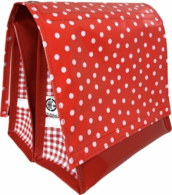 Du Baj Mexi Kidz - Dubbele Kinderfietstas - 18 l - Polka Red van Du Baj