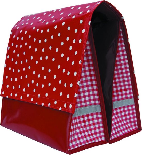 Du Baj Mexi Kidz - Dubbele Kinderfietstas - 21 l - Polka Red van Du Baj