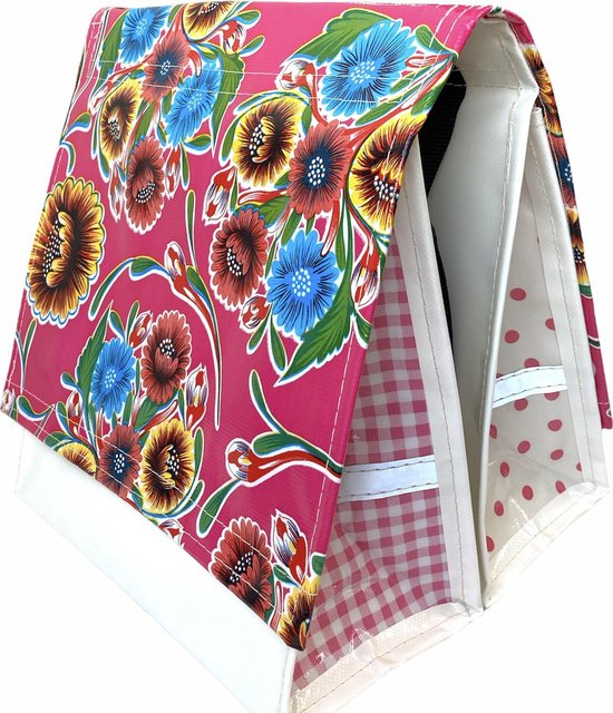 Du Baj  Mexi Kidz Floral Hot Pink - Dubbele Kinderfietstas - 18 l - Roze van Du Baj