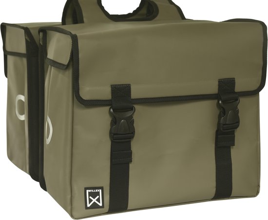 Dubbele Bisonyl Tas olijfgroen 40L van Basil