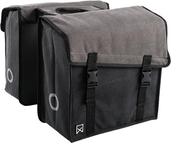Dubbele Canvas Tas 101 Grijs/Zwart van Katoen & Strijkvrij