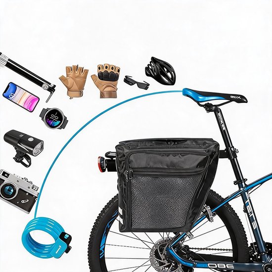 Dubbele Fietstas 30 Liter - Fietstassen - 600D Oxford waterdicht - 6 opbergvakken - reflecterende strips - Universele Bevestiging - voor mountainbike, stadsfiets en motor