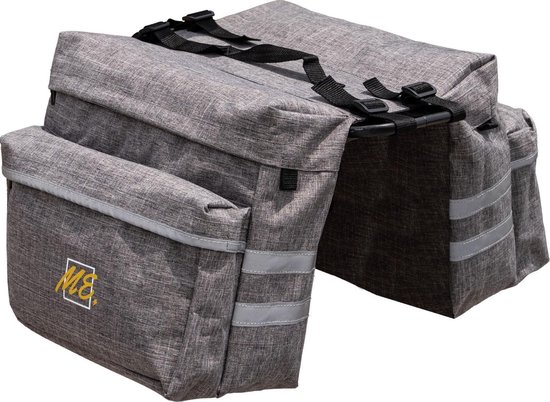 Dubbele fietstas - Compact 26L Draagbaar- Waterafstotend - Ritssluiting van FastRider