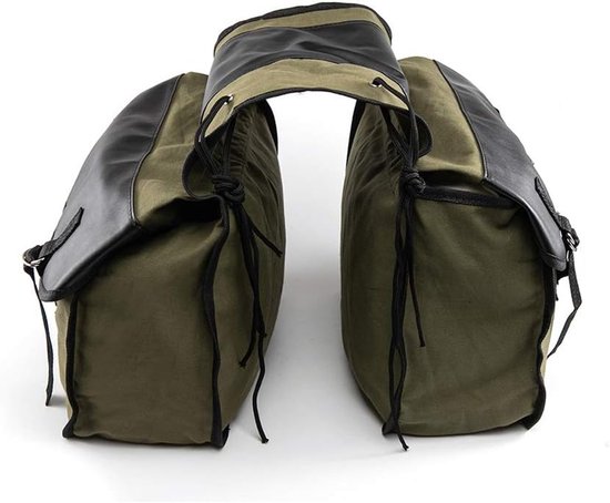 Dubbele fietstas - Fietstas - E-bike tas - Tassen - Fietstassen - Canvas - Olijfgroen van FastRider