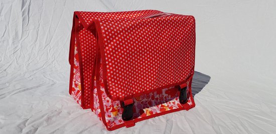 Dubbele  fietstas Mirle speciaal voor kinderen - rood van Beck.