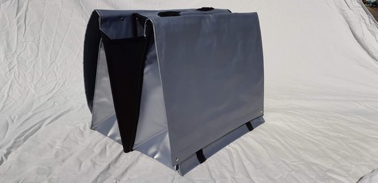Dubbele fietstas sterk bysonil - 37 liter - zilver van Beck.