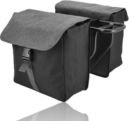 Dubbele Fietstassen 40 Liter – Dubbele Fietstas – Fietstas Achterdrager – Geschikt voor E-Bike – Zwart van Willex