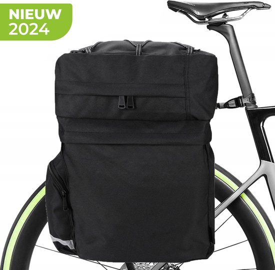 Dubbele Fietstassen Waterdicht – Fietstas 40 Liter – Zwart - Reflectoren - Elektrische Fiets - Universeel van MME