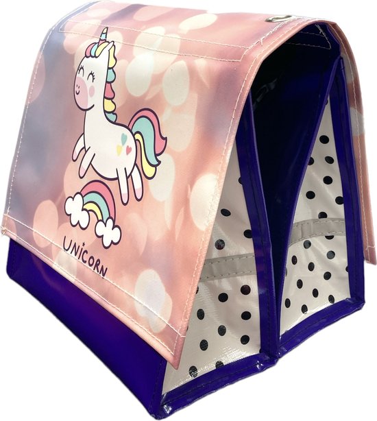 Dubbele kinderfietstas meisjes UNICORN WHITE S van Merkloos