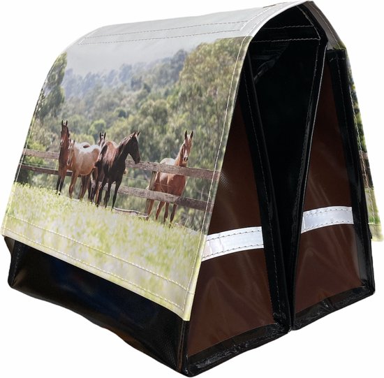 Dubbele kinderfietstas paarden van TOM