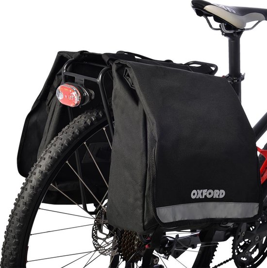 Dubbele nylon Fietstas met handgreep - Oxford 2x 10 Liter, heel handig! van FastRider