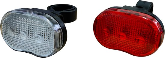 DULA Fietsverlichting - Voor en Achter - Fietslamp set Wit - Rood - Fietslampjes - 1 set van Merkloos