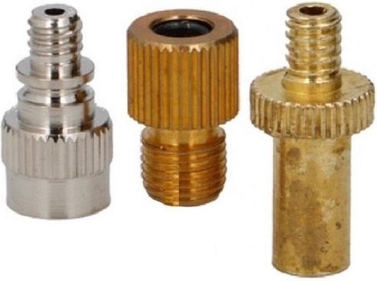 Dunlop 3-delige set ventieladapters fietsventiel adapter AV-DV/DV/FV-AV/FV-DV 3-delige ventieladapter