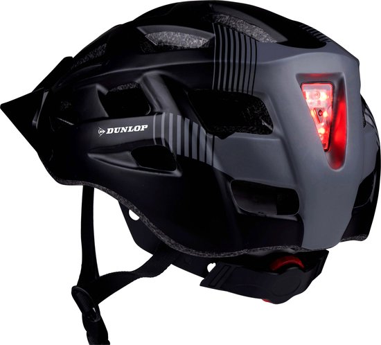 Dunlop Fietshelm - Mountainbike Helm - Maat L - Verstelbaar 58-61cm - LED Verlichting - Zwart van Dunlop
