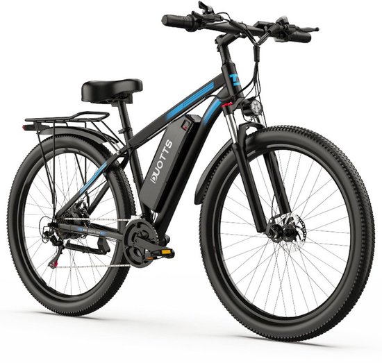 DUOTTS Elektrische Fiets C29 - Krachtige 720Wh Verwijderbare Accu - 100 km Bereik - 29 inch - 21 Versnellingen Kettenschakeling, Achterwielaandrijving met Brushless Motor, Inclusief Bagagedrager en LED-verlichting- Zwart van DUOTTS