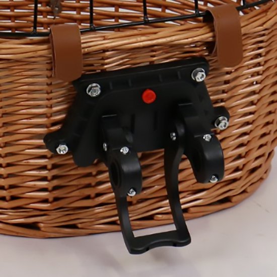 Duvo+ Fietsmand Voor Dieren Rieten Stuurmand Met Kussen - Ideaal Voor Kleine Rassen - 48x33x44cm van Duvo+