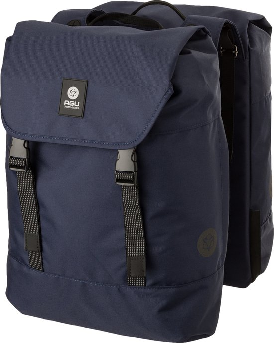 DWR Dubbele Fietstas Urban - Waterafstotend - Blauw - 36L - Ruime Inhoud - 3M Reflectie van DW