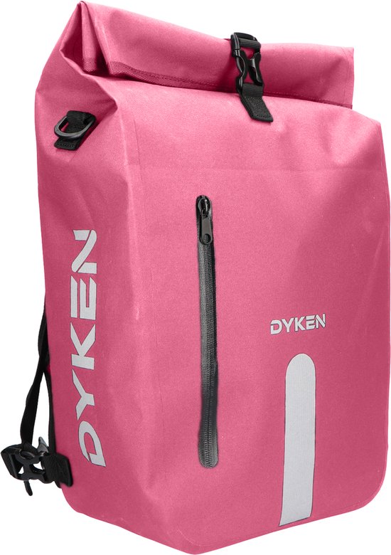 Dyken Fietstas Enkel - Waterdicht - Enkele Fietstas - Fietsrugzak - Schoudertas & Rugzak - Afneembaar - Pink van Dyken