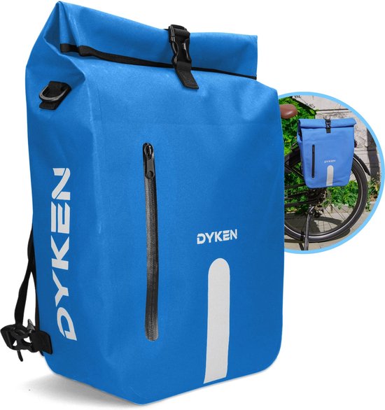 Dyken Fietstas Enkele - Waterdicht - Fietsrugzak - Schoudertas - Fietstas Enkel - 25L - Blauw van Dyken