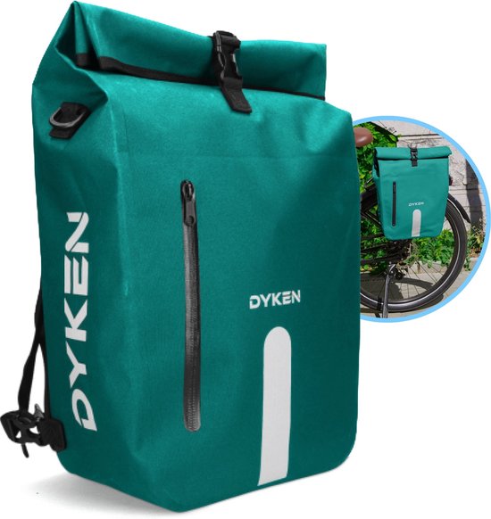 Dyken Fietstas Enkele - Waterdicht - Fietsrugzak - Schoudertas - Fietstas Enkel - 25L - Turquoise van Dyken