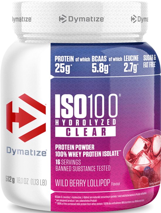 Dymatize ISO 100 Clear (512g) Wild Berry Lollipop - Eiwitten - Helder eiwit