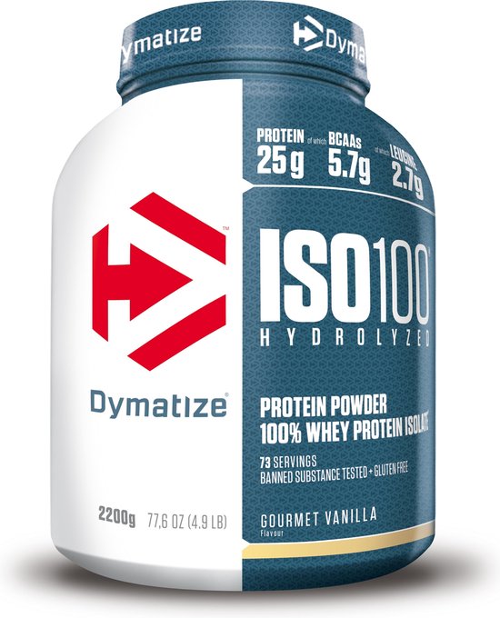 Dymatize ISO-100 Hydrolyzed - Eiwitpoeder / Eiwitshake - 2200 gram - Vanille