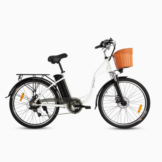 DYU C6 26" Stads-e-bike – 250 W motor, 36 V/12.5 Ah afneembare batterij, ±60 km bereik, voor dagelijks comfort & stijl