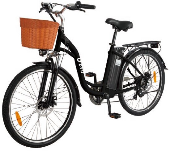 DYU C6 E-Bike - 26 inch - 43km actieradius - 250W motor - 36V 12,5Ah accu - Dubbele schijfremmen - Maximaal laadvermogen 120 kg - zwart