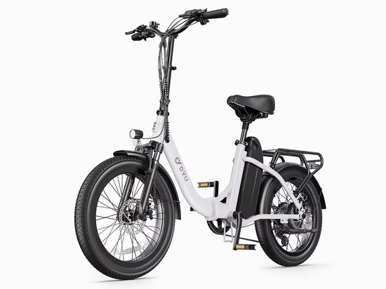 DYU C9 Beste Touring Vouwfiets Elektrisch | 250W Motor & Geavanceerde Controller voor Soepele Vermogensafgifte | 15,6Ah Accu tot 150km | Compact Opvouwbaar Design – Geschikt voor Stadsstraten en Uitdagend Terrein Wit
