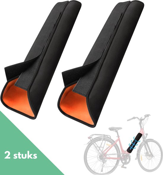 E-bike Accu Beschermhoes - 2 Stuks - Geïntegreerde Accuhoes - Integrated Battery Cover - Accuafdekking - Neopreen - Universeel - Zwart van Merkloos