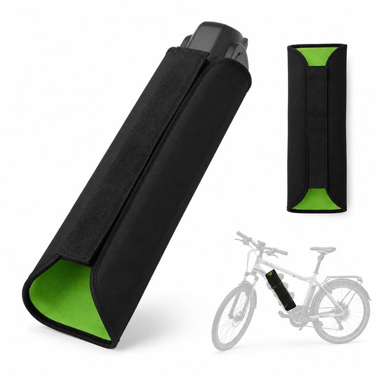 E-bike Accu Beschermhoes Neopreen - Waterafstotende Accuhoes voor Elektrische Fiets - Universele Bescherming tegen Regen en Krassen - Geschikt voor Frameomtrek 28-36 cm - Groen