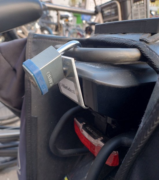 E-BikeSafe accuslot B1 - korte beugel met een langer hangslot van Merkloos