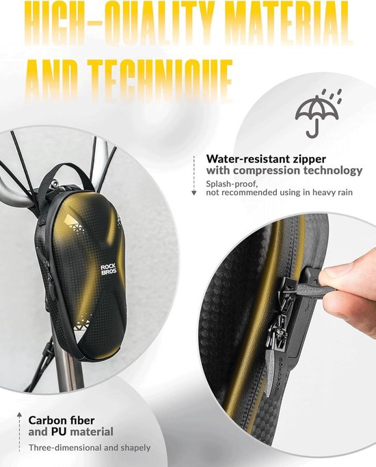 E-Scooter Bag PU Water-Repellent 1.3 L USB Handlebar Bag - Front Bag Accessories Universal Design for E-Scooters - Self-Balancing Scooters Folding Bikes - Mountain Bikes Road Bikes van WheelzAhead