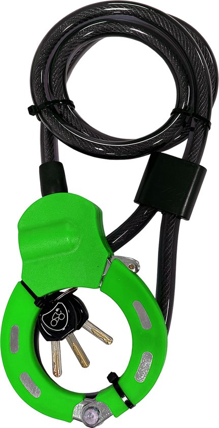 E-step Multi slot met kabel - 100CM - Kick-scooter en elektrische step slot - Gehard staal - Groen van V-Part