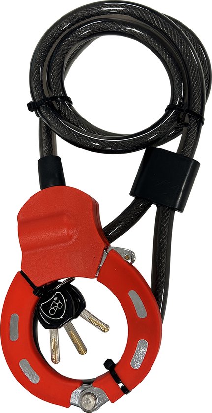 E-step Multi slot met kabel - 100CM - Kick-scooter en elektrische step slot - Gehard staal - Rood van Benson