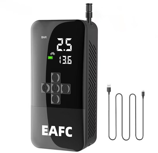 EAFC Krachtige Luchtcompressor - Duurzame 4000 mAh Batterij - Powerbankfunctie - Dual Digitale display - Multifunctioneel - 150PSI