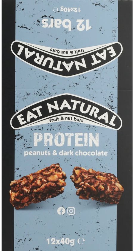 Eat natural Proteïn Bar Pinda's en Chocolade - 12 x 40 gr van Merkloos