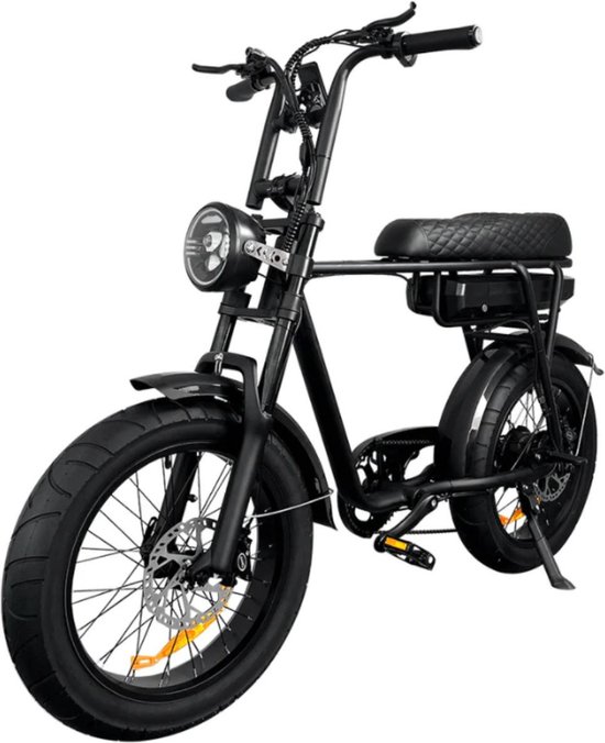 EB2 Elektrische Fatbike - Gratis Kettingslot - Gratis Bekerhouder - 20 Inch - 250W Motor - 7 Versnellingen - 80 km Actieradius - Hydraulische Schijfremmen - Zwart van Ecobike