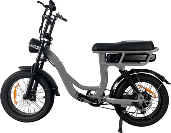 EB8 Elektrische Fatbike - Lage Instap - 20 Inch - 250W Motor - 7 Versnellingen - 80 km Actieradius - Hydraulische Schijfremmen - Grijs van EB8