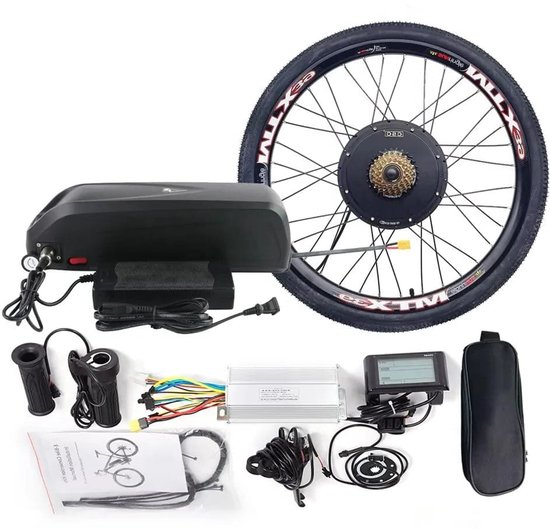 Ebike Conversiekit – Elektrische Fiets Motor – E-bike Ombouwset – Fiets Conversion Kit – E-bike Upgrade – 48V 1000W Motor – 48V 18Ah Accu – 26 Inch Wiel van Merkloos