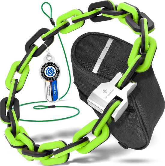 EBike kettingslot voor fietsen, scooters & co, fietsslot, hoge zichtbaarheid, fietsslot, fietsslot, fietsslot met sleutel, groen van ABUS