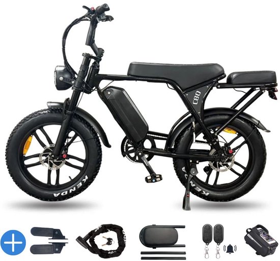 Ebikekopen.com Fatbike OUXI C80 - Fatbike V8 - Nieuwste Model - Hydraulische remmen - 2025/2026 Model - Incl. Slot - Telefoonhouder - Alarmsysteem - NFC-chip - Voetensteuntje - Met Accessoires - Straatlegaal - Ebike - Elektrische Fiets - OUXI van Merkloos