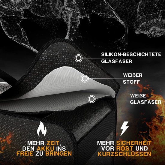 Ebiketas accuhoes - tot 41 cm - veilig opladen - kabeldoorvoer - accubeveiliging - twee maten - opbergen vervoeren opladen van Merkloos