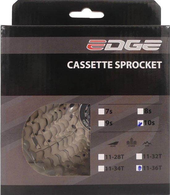 Edge Cassette - 10 speed - CSM6010 - 11-36T - Zilver van Edge