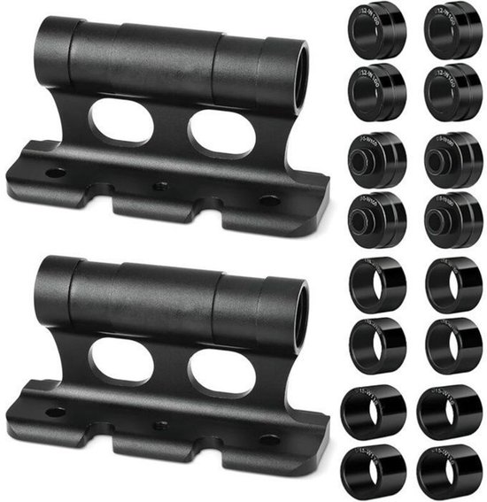 Een set van 2 fietsvorkbevestigingen van aluminiumlegering, Geschikt voor auto's en fietsen, met snelsluiting.