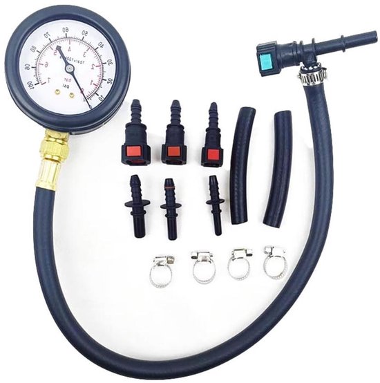 EGoods - Druktestapparaat voor brandstofsysteem motorvoertuigen - Benzine auto motorfiets - 0-100 psi - Met ventiel